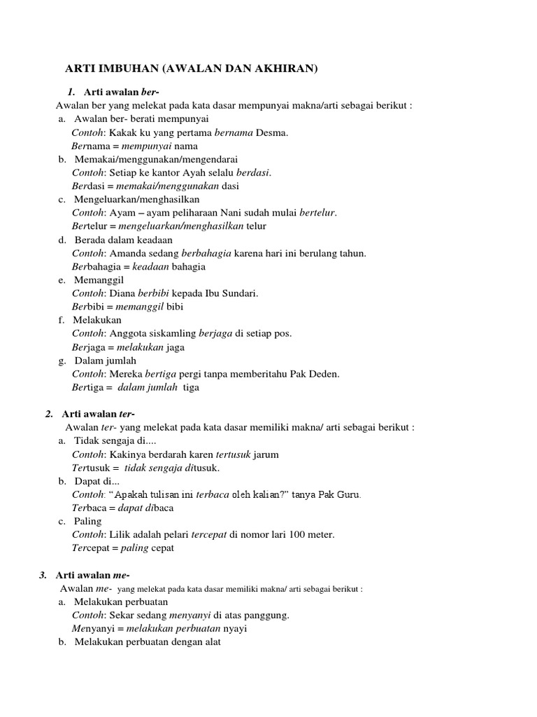 Arti Imbuhan