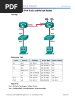 2.2.2.5 Lab - Configuring IPv4 Static and Default Routes (1)