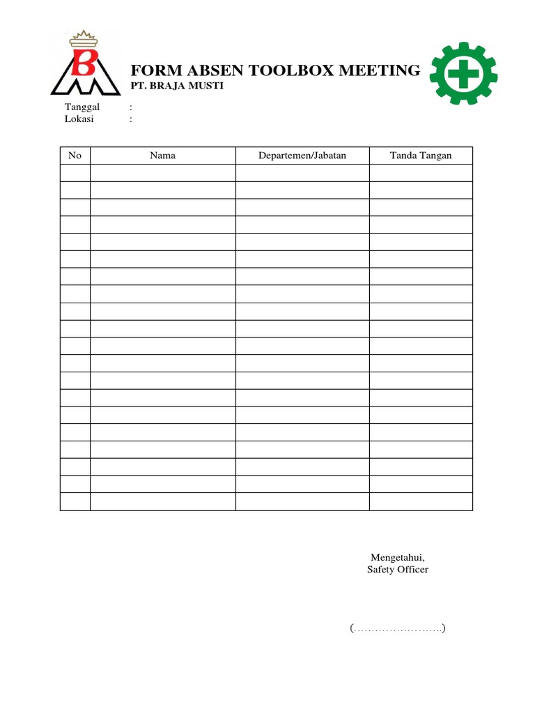 Form Absen Toolbox Meeting