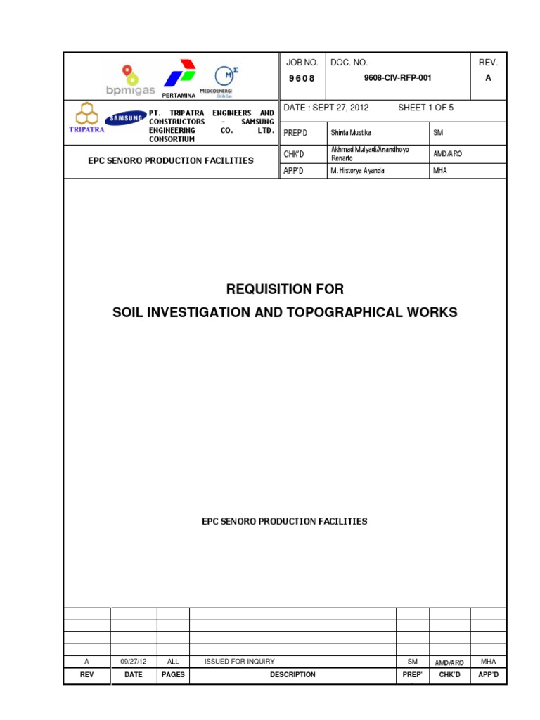 Soil Investigation RFP for Senoro Project | PDF | Business