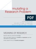 Formulating A Research Problem