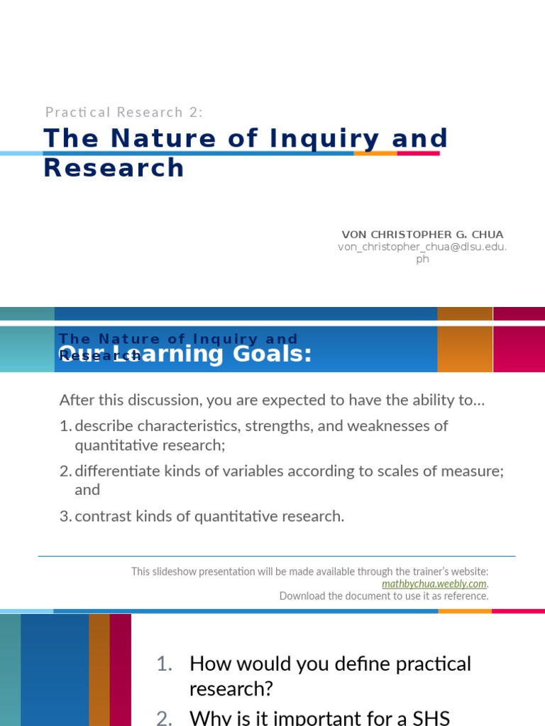 Nature Inquiry and Research | Level Of Measurement |