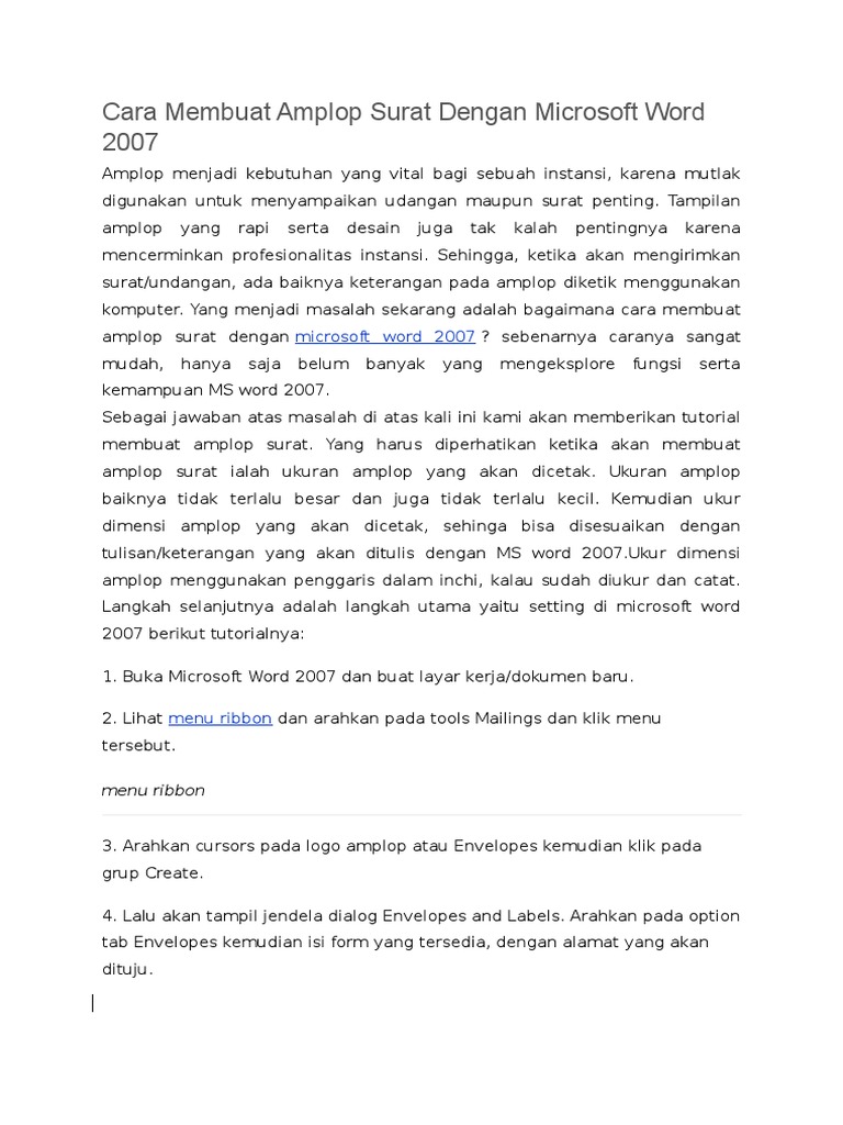 Cara Membuat Amplop Surat