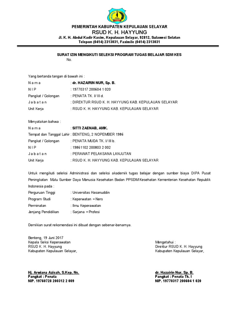 Surat Izin Belajar