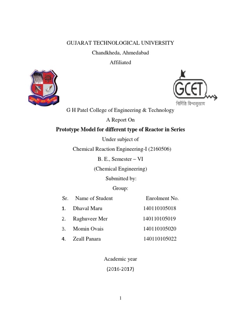 Cre 1 Pdf Chemical Reactor Chemical Reaction Engineering