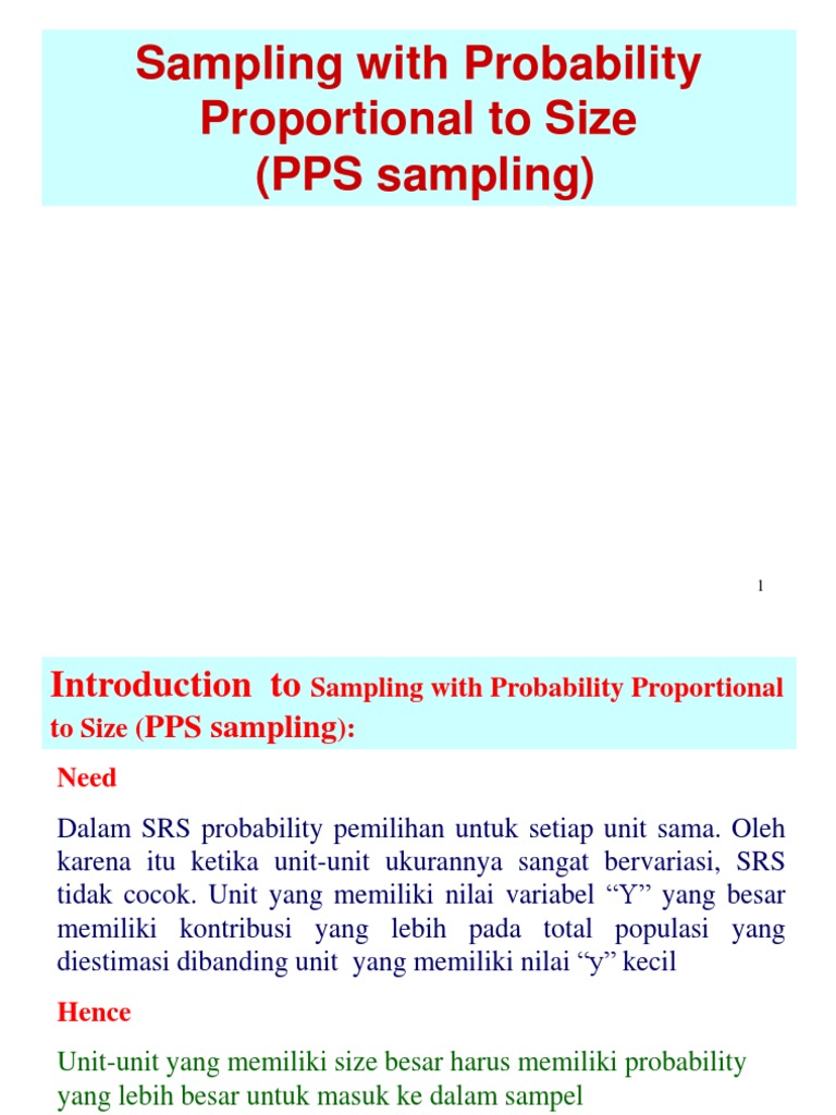 Teknik Sampling PPS dalam Penelitian | PDF | Pengambilan Sampel ...
