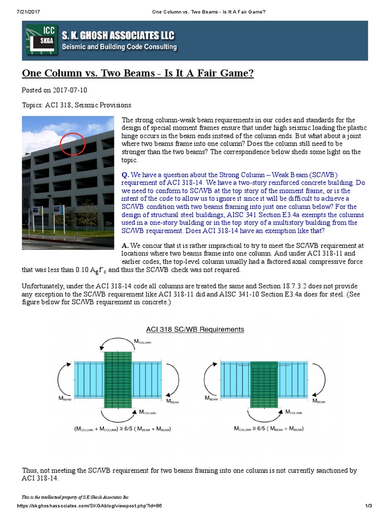 SK Ghosh - Strong Column Weak Beam | PDF | Beam (Structure) | Column