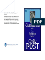 Conversation - From Etiquette, Chapter 7 Emily Post