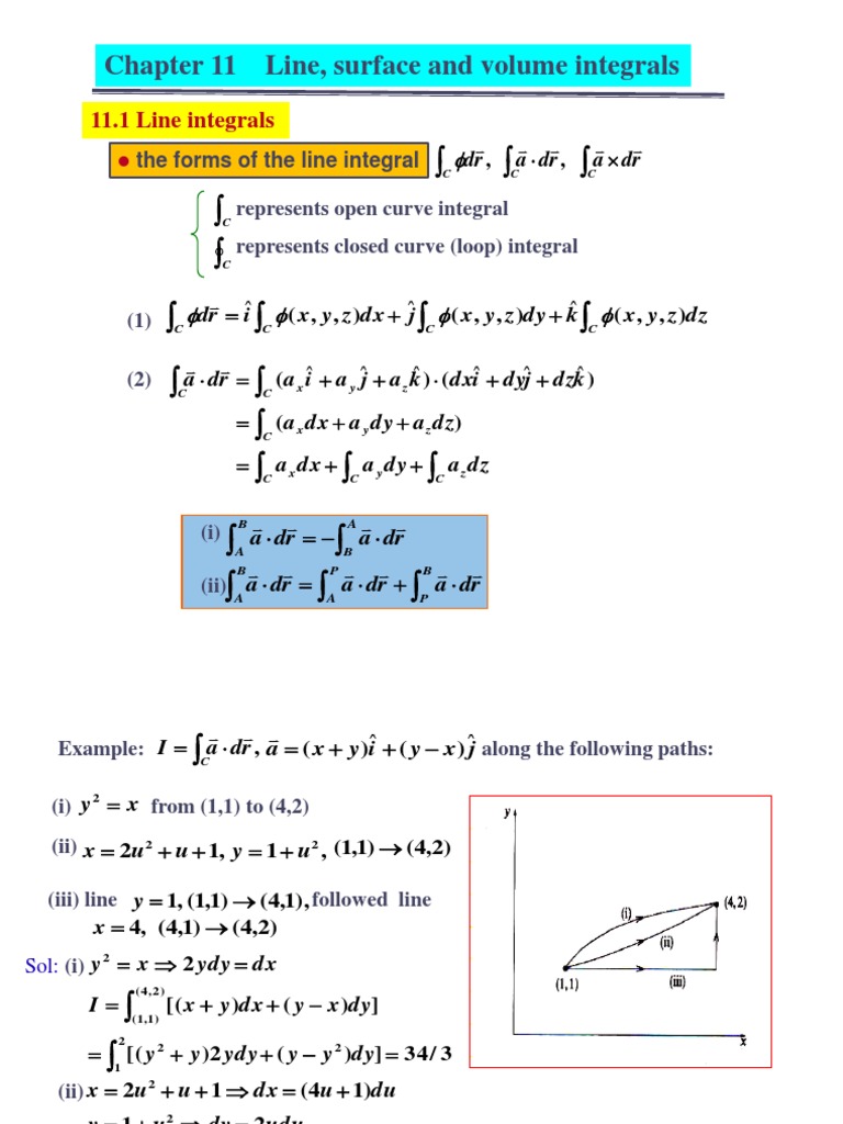 Line Surface And Volume Integralsa Pdf Flux Multivariable Calculus