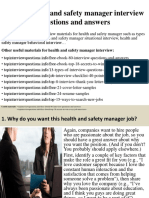 Top 10 Health and Safety Manager Interview Questions and Answers