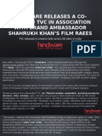 HindwareReleases A Co-Branded TVC in Association WithBrand Ambassador Shahrukh KhanGÇÖs Film Raees