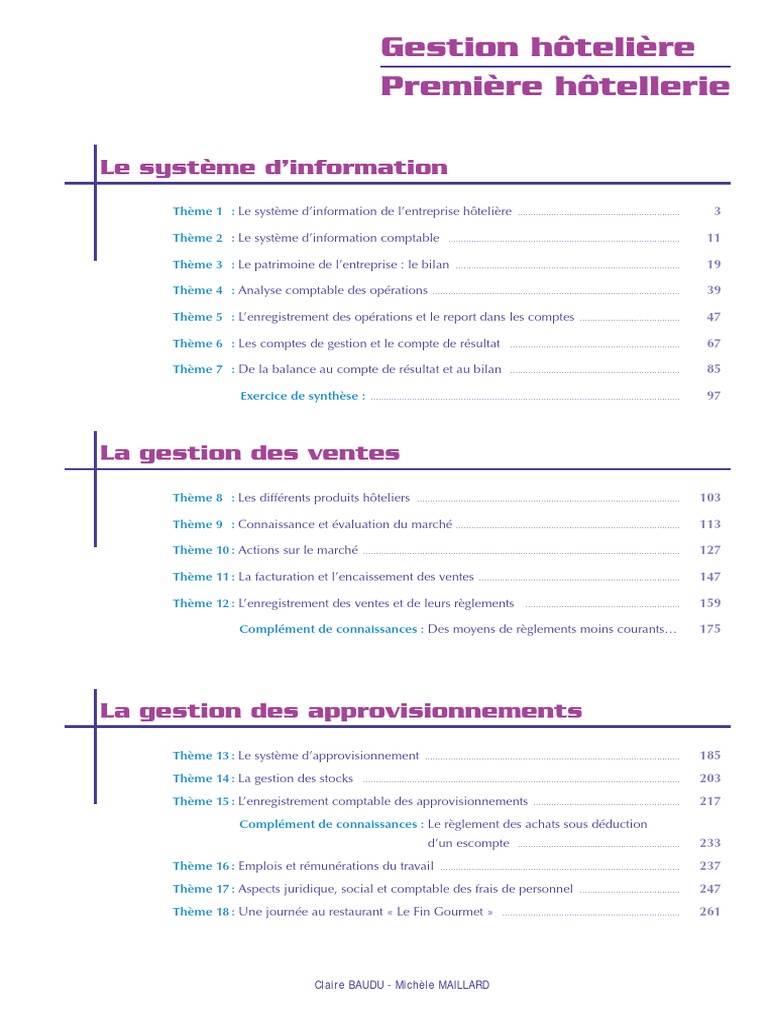 Gestion des ventes en hôtellerie | PDF | Taxe sur la valeur ajoutée ...