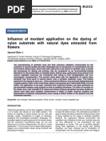 Influence of Mordant Application On The Dyeing of Nylon Substrate With Natural Dyes Extracted From Flowers