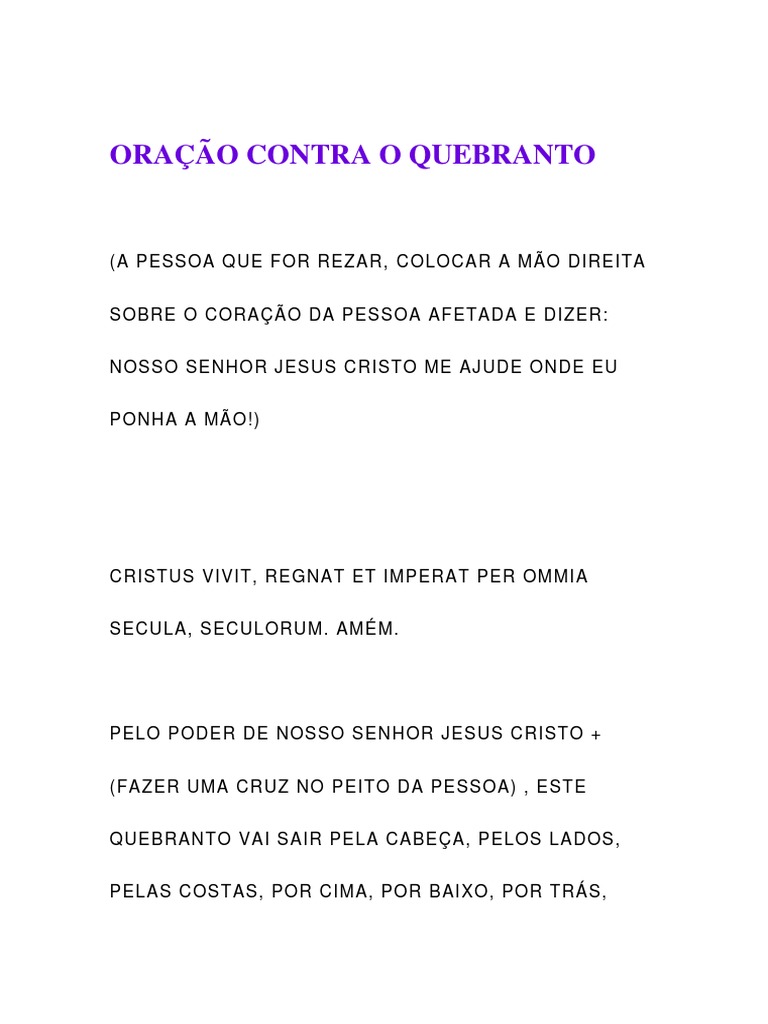 Oração Contra o Quebranto | PDF