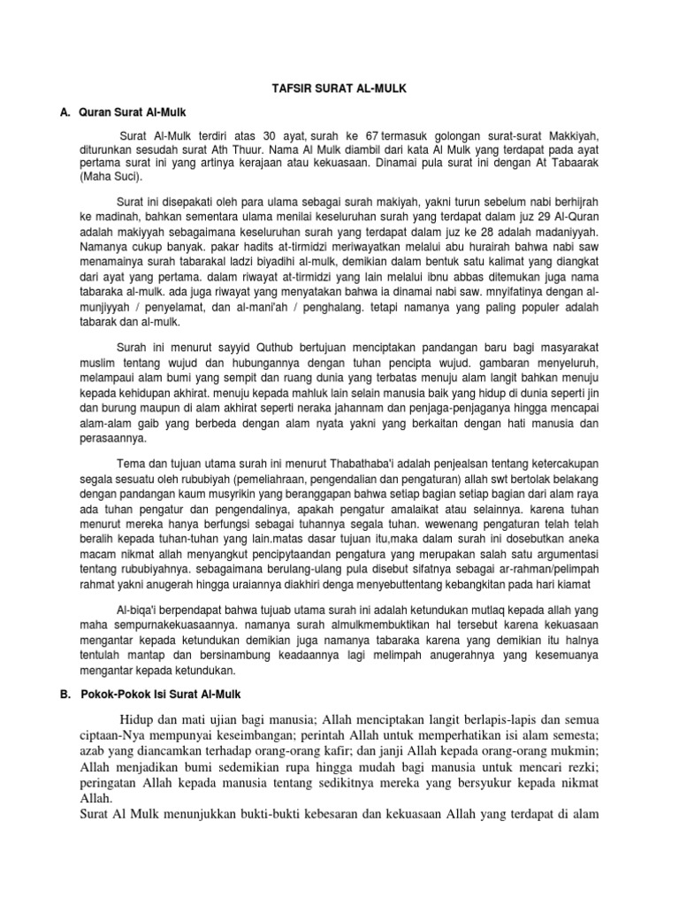 Tafsir Surat Al Mulk