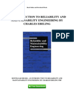 An Introduction To Reliability and Maintainability Engineering by Charles Ebeling