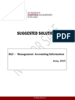 Suggested Solutions: KE2 - Management Accounting Information