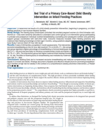 Randomized Controlled Trial of A Primary Care-Based Child Obesity Prevention Intervention On Infant Feeding Practices