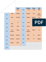 Ty Timetable