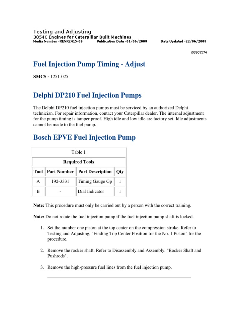 Fuel Injection Pump Timing Adjust PDF Fuel Injection Pump
