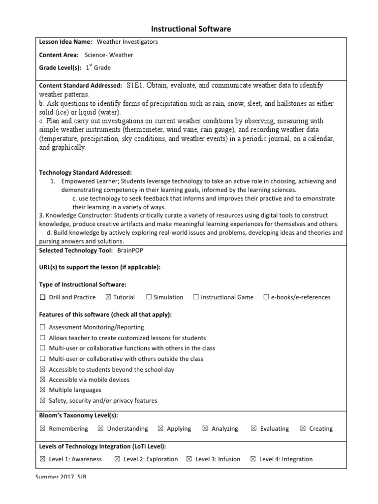 1st Grade Science Lesson Plan Pdf Educational Assessment Learning