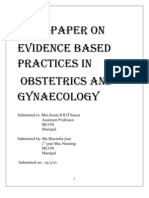 Evidence Based Practices in Obstetrical and Gynaecological Nursing