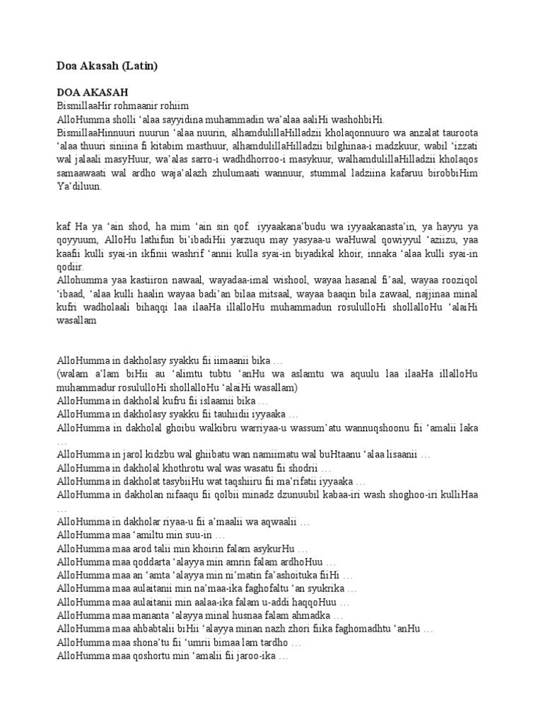 Doa Akasah Pdf