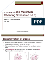 Principle and Maximum Shearing Stresses: MAE 314 - Solid Mechanics Yun Jing
