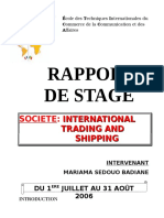 Rapport de Stage: Societe: International Trading and Shipping