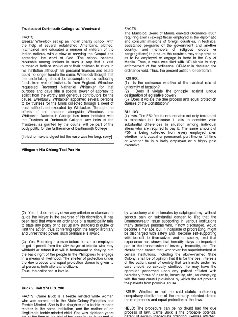 Trustees of Dartmouth College vs. Woodward Download Free PDF Due