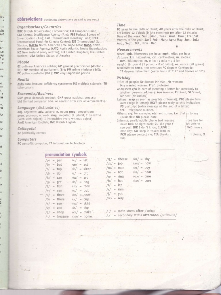 Pronunciation Guide for Common Terms | PDF | Units Of Measurement ...