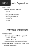 Arithmetic Expressions: - Infix Form