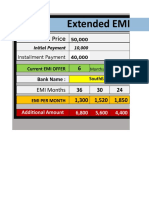 Extended EMI Calculator: Product Price