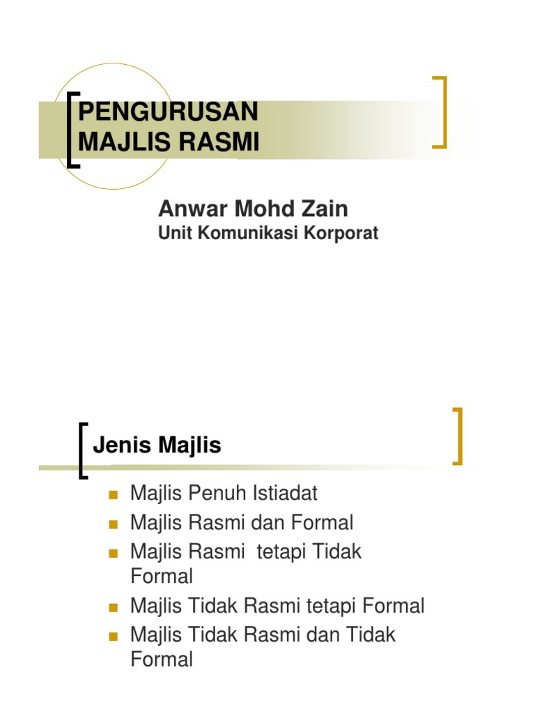 Pengurusan Majlis Rasmi | PDF