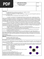 Earth and Life Science Performance Check 1: or Projected For The Class)