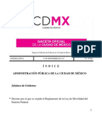 Reglamento de La Ley de Movilidad de La CDMX
