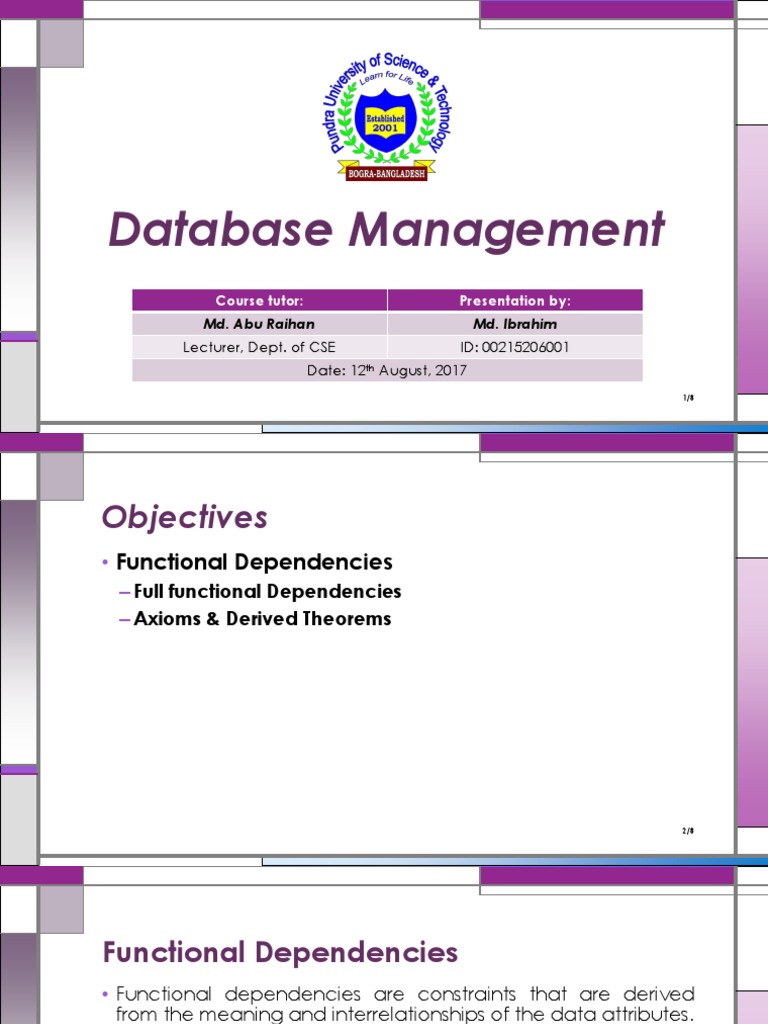 Understanding Functional Dependencies in Databases | PDF | Data Model ...