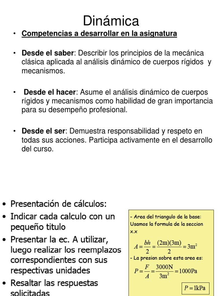 Principios de Dinámica | PDF | Dinámica (Mecánica) | Movimiento (física)