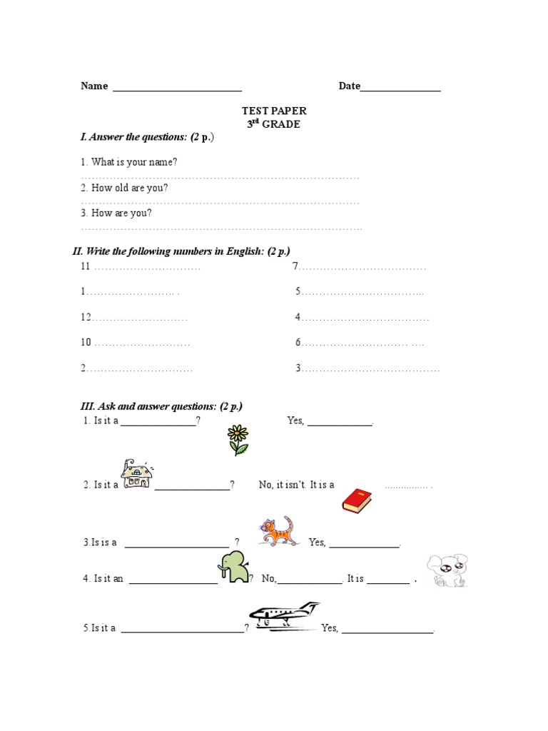 Test Initial A III-A | PDF