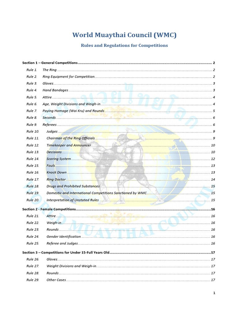 WMC Rules Regulations 2017 PDF PDF Referee Professional Wrestling