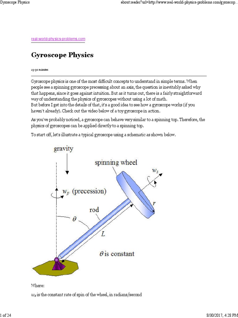 Gyroscope Physics Rotation Around A Fixed Axis Angular Momentum