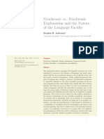 Synchronic vs. Diachronic Explanation and The Nature of The La