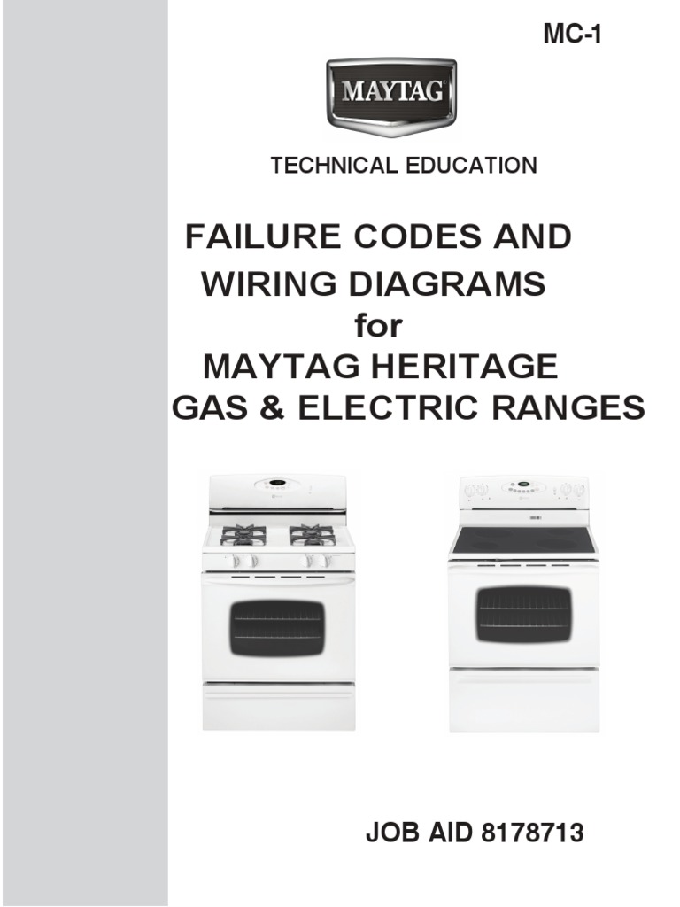 Wiring Diagrams For Maytag Heritage Gas & Electric Ranges Failure