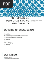 Principles on Personal Statud and Capacity