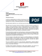 Carta Senador Serpa a Senadora Viviane Morales