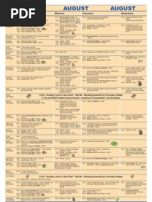 August Calendar