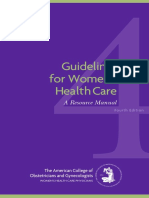 American College of Obstetricians and Gynecologists Guidelines For Women's Health Care A Resource Manual