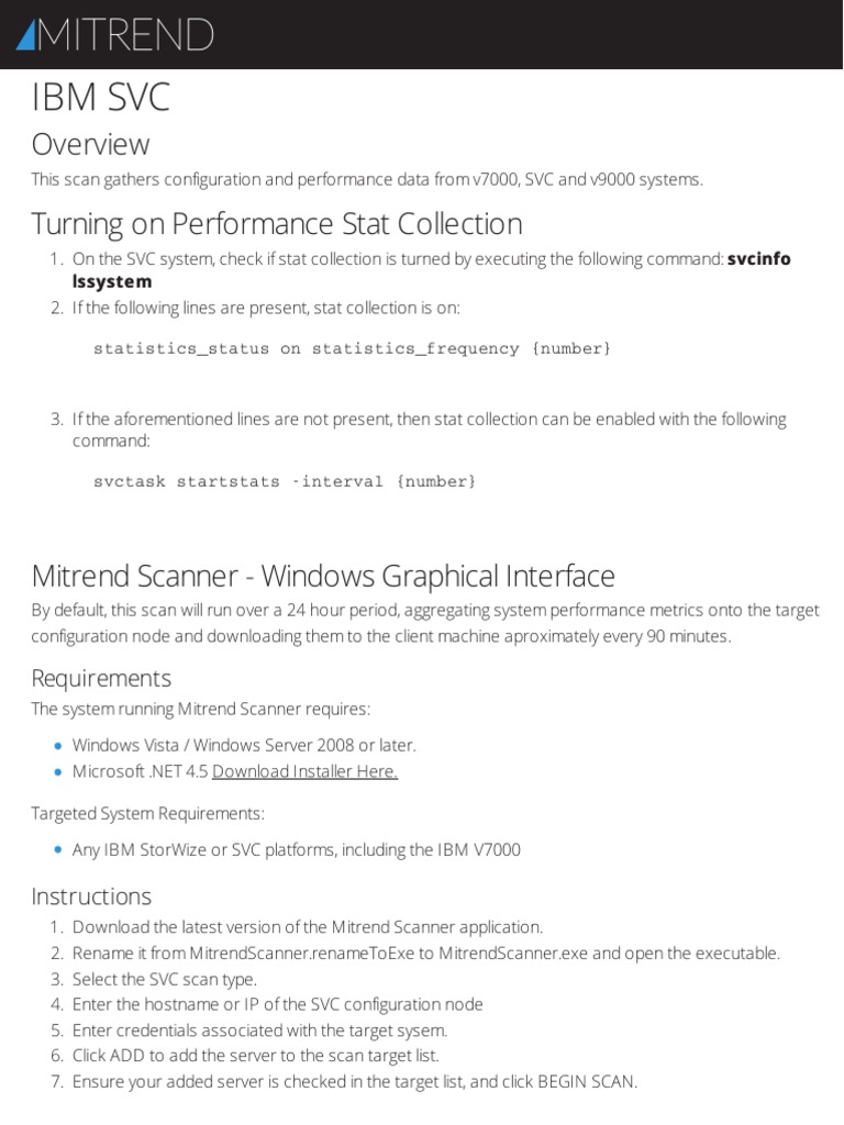 IBM SVC Instructions MiTrend PDF Microsoft Windows Scripting