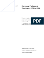 European Parliament Elections - 1979 To 1994: Research Paper