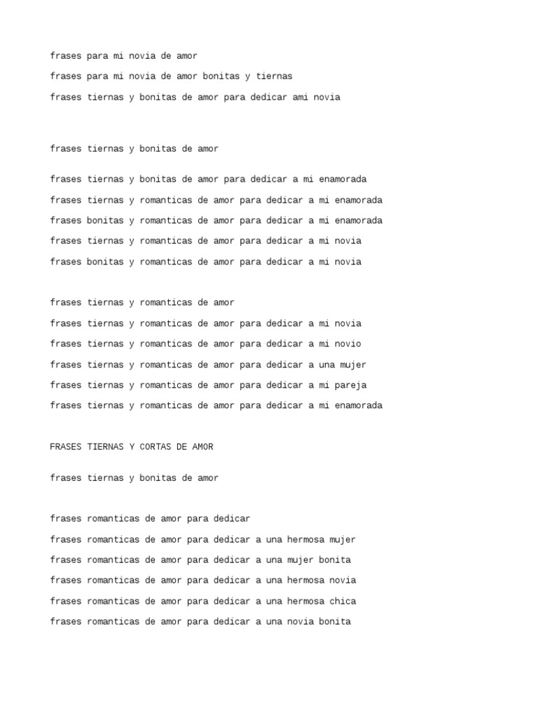 Frases Tiernas y Bonitas de Amor | PDF | Ocio | Entretenimiento (general), image size:768x1024